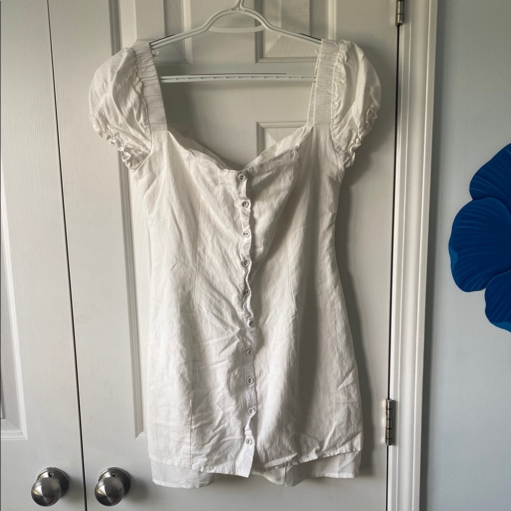 Princess Polly White Button-Up Dress